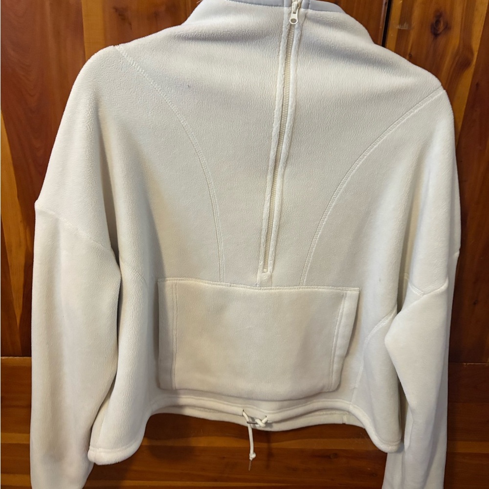 White Zip-Up Fleece Jacket